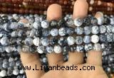 CAA1702 15 inches 8mm faceted round fire crackle agate beads