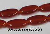 CAA171 15.5 inches 10*20mm oval red agate gemstone beads