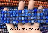 CAA1718 15 inches 8mm faceted round fire crackle agate beads