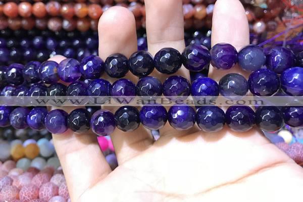 CAA1732 15 inches 10mm faceted round fire crackle agate beads