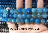 CAA1735 15 inches 10mm faceted round fire crackle agate beads