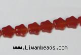 CAA174 15.5 inches 8*8mm star red agate gemstone beads