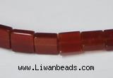 CAA175 15.5 inches 10*10mm square red agate gemstone beads