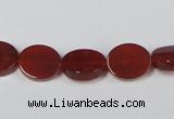 CAA176 15.5 inches 10*12mm oval red agate gemstone beads