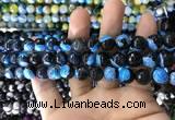 CAA1779 15 inches 10mm faceted round fire crackle agate beads