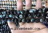 CAA1780 15 inches 10mm faceted round fire crackle agate beads