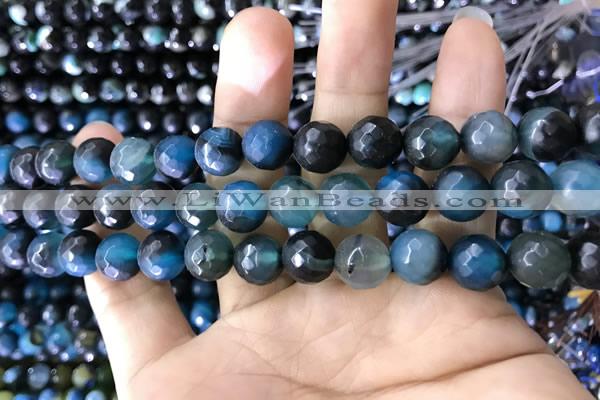 CAA1790 15 inches 10mm faceted round fire crackle agate beads