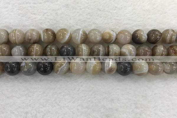 CAA1815 15.5 inches 14mm round banded agate gemstone beads