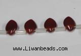 CAA184 Top-drilled 8*12mm marquise red agate gemstone beads