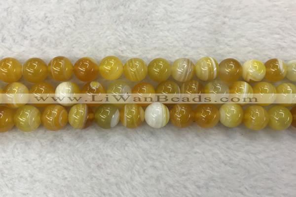 CAA1854 15.5 inches 12mm round banded agate gemstone beads