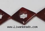 CAA189 15.5 inches 22*28mm diamond red agate gemstone beads