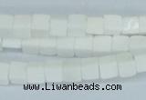 CAA19 15.5 inches 6*6mm cube white agate gemstone beads wholesale