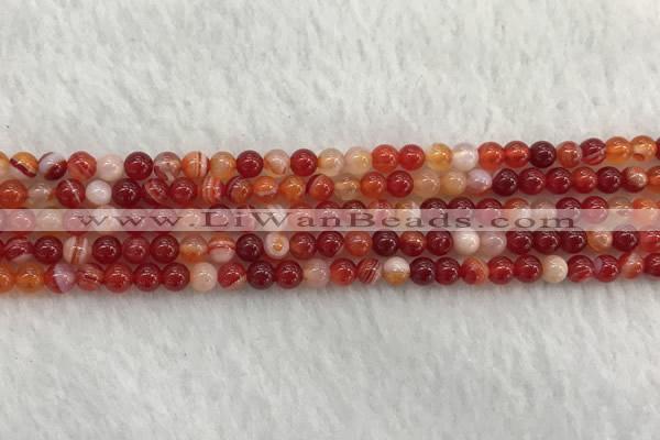 CAA1910 15.5 inches 4mm round banded agate gemstone beads