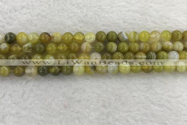 CAA1952 15.5 inches 8mm round banded agate gemstone beads