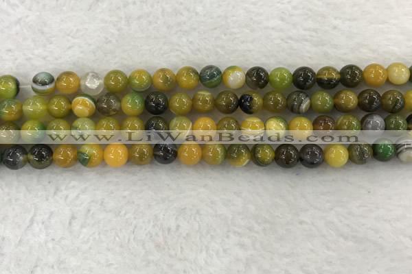 CAA1962 15.5 inches 8mm round banded agate gemstone beads