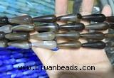 CAA2064 15.5 inches 10*30mm teardrop agate beads wholesale