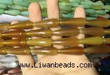 CAA2066 15.5 inches 10*30mm teardrop agate beads wholesale