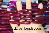 CAA2073 15.5 inches 10*30mm teardrop agate beads wholesale