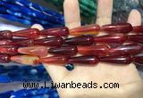 CAA2074 15.5 inches 10*30mm teardrop agate beads wholesale