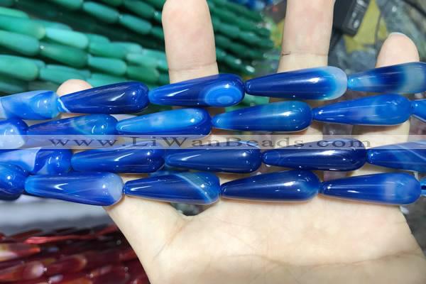 CAA2076 15.5 inches 10*30mm teardrop agate beads wholesale