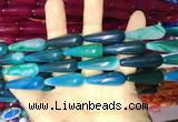 CAA2078 15.5 inches 10*30mm teardrop agate beads wholesale