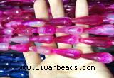 CAA2097 15.5 inches 10*30mm faceted teardrop agate beads