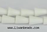 CAA21 15.5 inches 10*14mm bell white agate gemstone beads