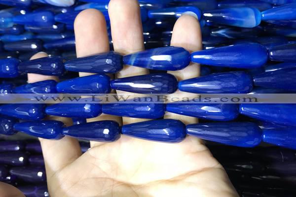 CAA2102 15.5 inches 10*30mm faceted teardrop agate beads