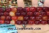 CAA2120 15.5 inches 10*14mm drum agate beads wholesale