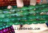 CAA2125 15.5 inches 10*14mm drum agate beads wholesale