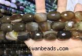 CAA2151 15.5 inches 15*20mm faceted drum agate beads wholesale