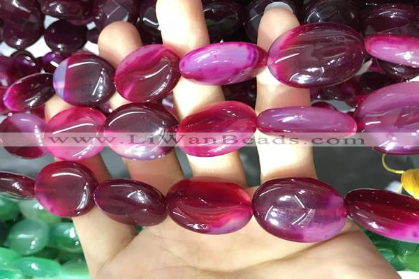 CAA2181 15.5 inches 18*25mm oval banded agate beads wholesale