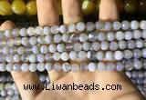 CAA2191 15.5 inches 6mm faceted round banded agate beads