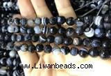 CAA2199 15.5 inches 8mm faceted round banded agate beads