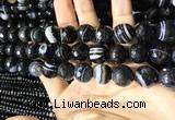 CAA2202 15.5 inches 14mm faceted round banded agate beads