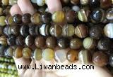 CAA2209 15.5 inches 14mm faceted round banded agate beads