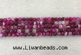 CAA2218 15.5 inches 4mm faceted round banded agate beads