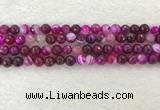 CAA2220 15.5 inches 8mm faceted round banded agate beads