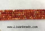 CAA2225 15.5 inches 4mm faceted round banded agate beads