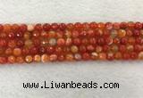 CAA2226 15.5 inches 6mm faceted round banded agate beads