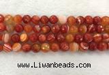 CAA2229 15.5 inches 12mm faceted round banded agate beads