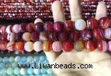 CAA2236 15.5 inches 12mm faceted round banded agate beads