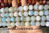 CAA2244 15.5 inches 14mm faceted round banded agate beads