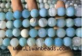 CAA2247 15.5 inches 14mm faceted round banded agate beads