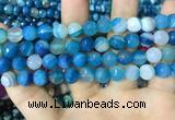 CAA2253 15.5 inches 12mm faceted round banded agate beads