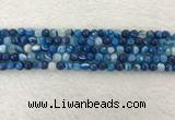 CAA2256 15.5 inches 4mm faceted round banded agate beads