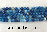 CAA2258 15.5 inches 8mm faceted round banded agate beads