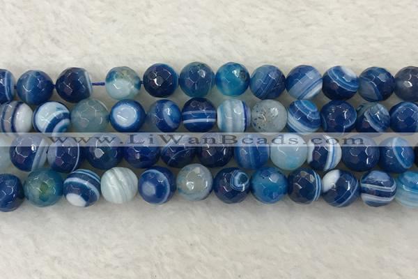 CAA2260 15.5 inches 12mm faceted round banded agate beads