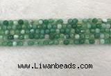 CAA2277 15.5 inches 4mm faceted round banded agate beads