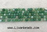 CAA2278 15.5 inches 6mm faceted round banded agate beads